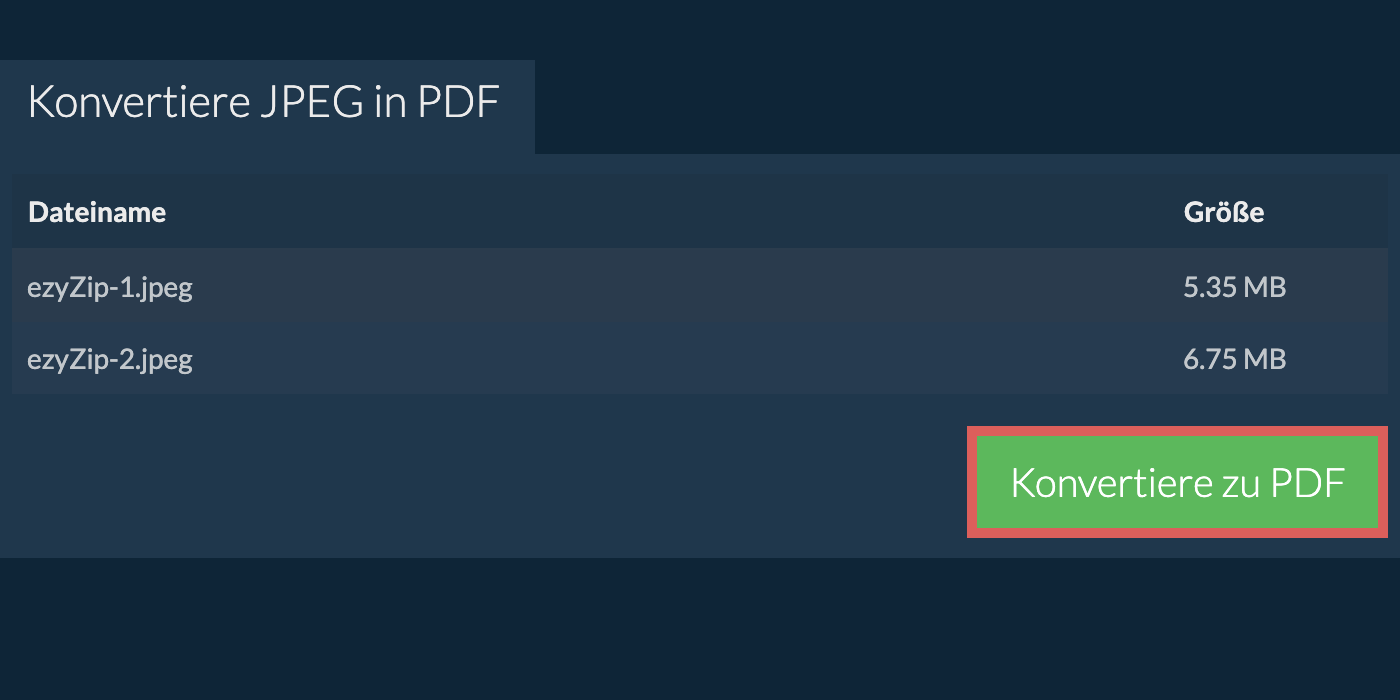 Konvertiere zu pdf