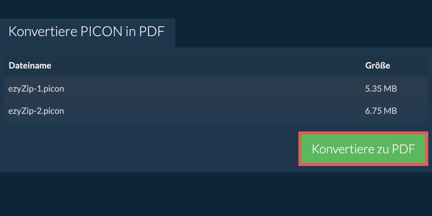 Konvertiere zu pdf