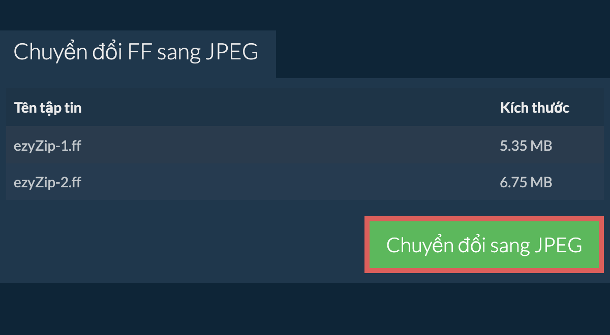 Chuyển đổi sang jpeg