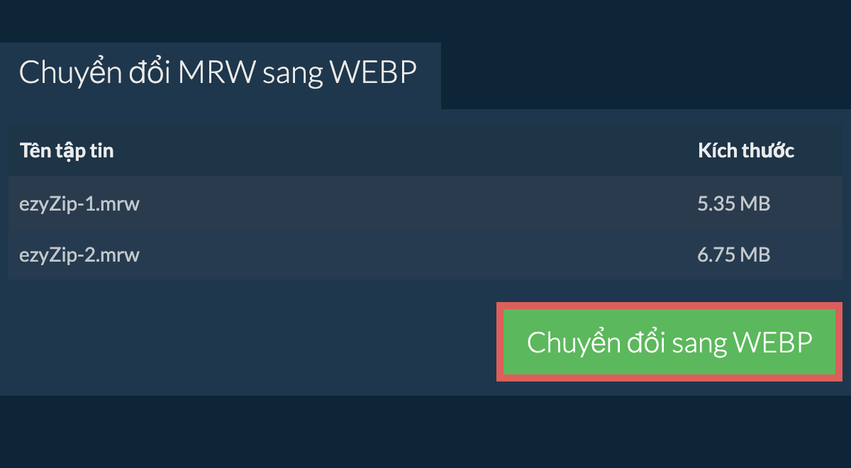 Chuyển đổi sang webp