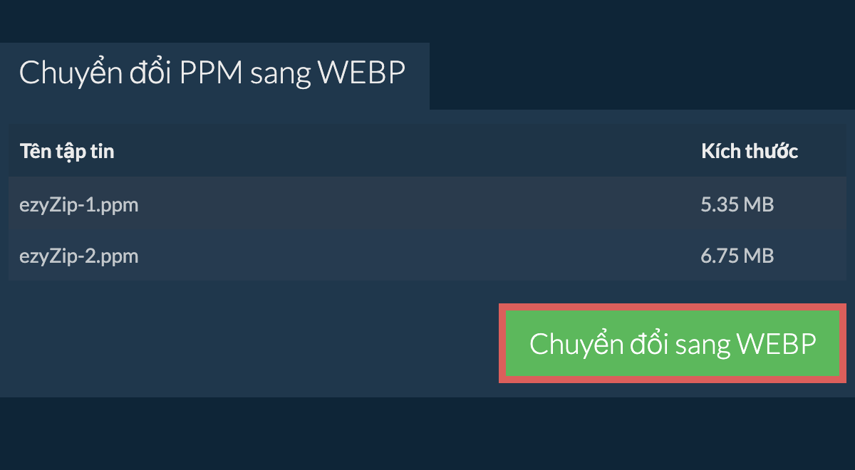 Chuyển đổi sang webp