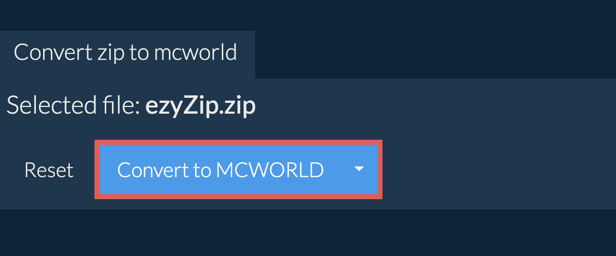 Convert to MCWORLD