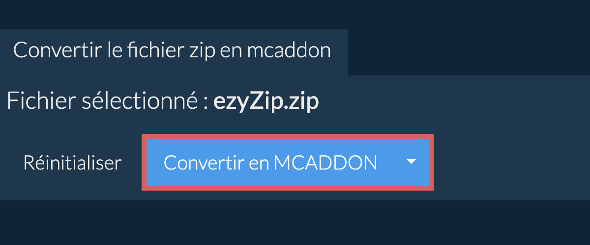 Convertir en MCADDON