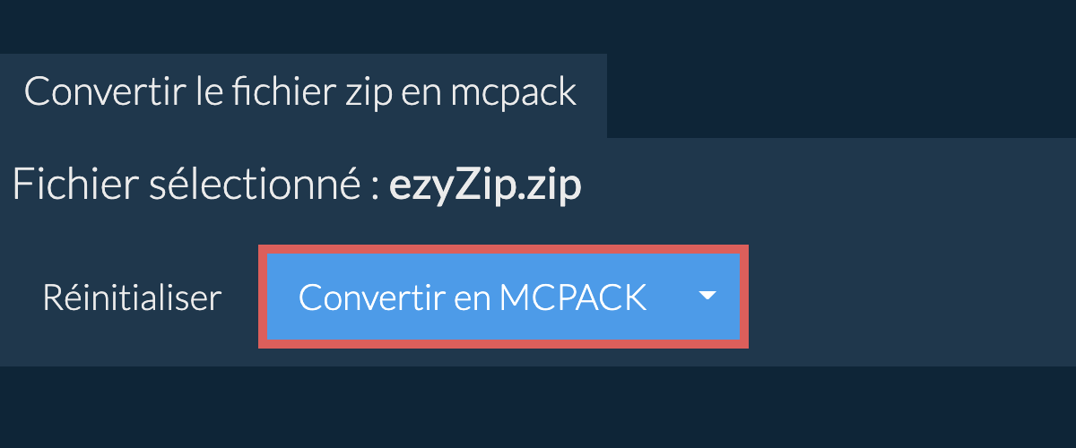 Convertir en MCPACK