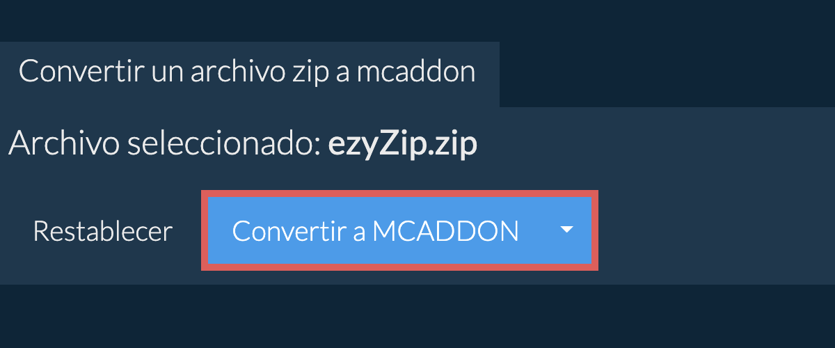 Convertir a MCADDON