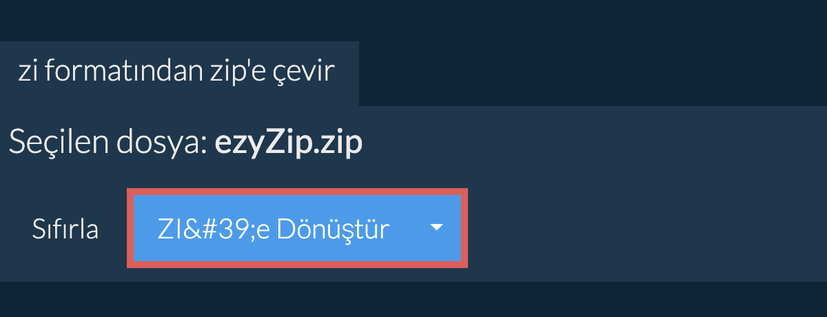 ZI formatına dönüştür