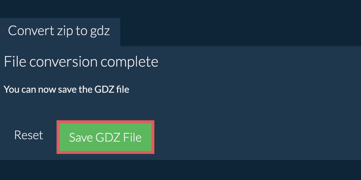 Convert to GDZ