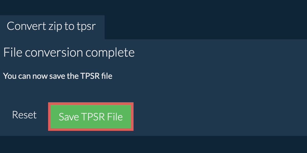 Convert to TPSR