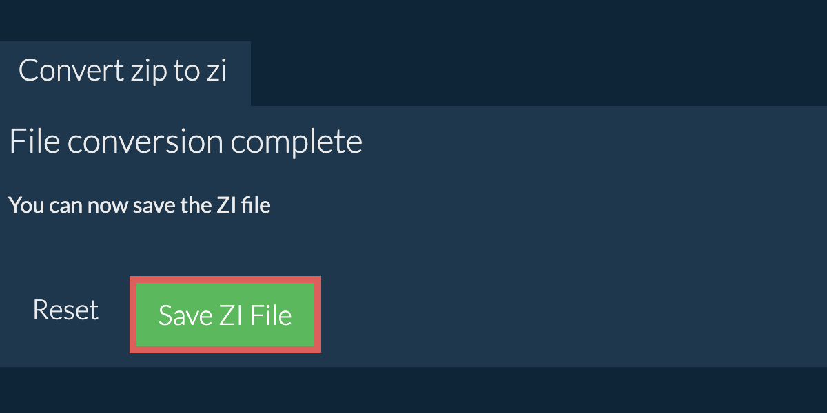 Convert to ZI