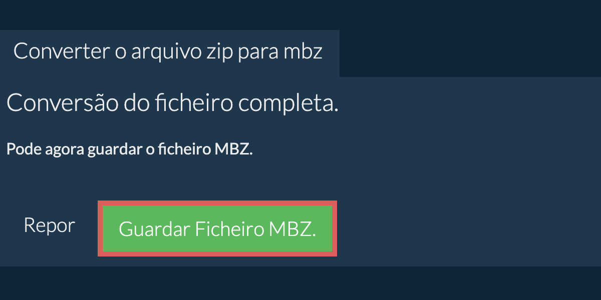 Converter em MBZ