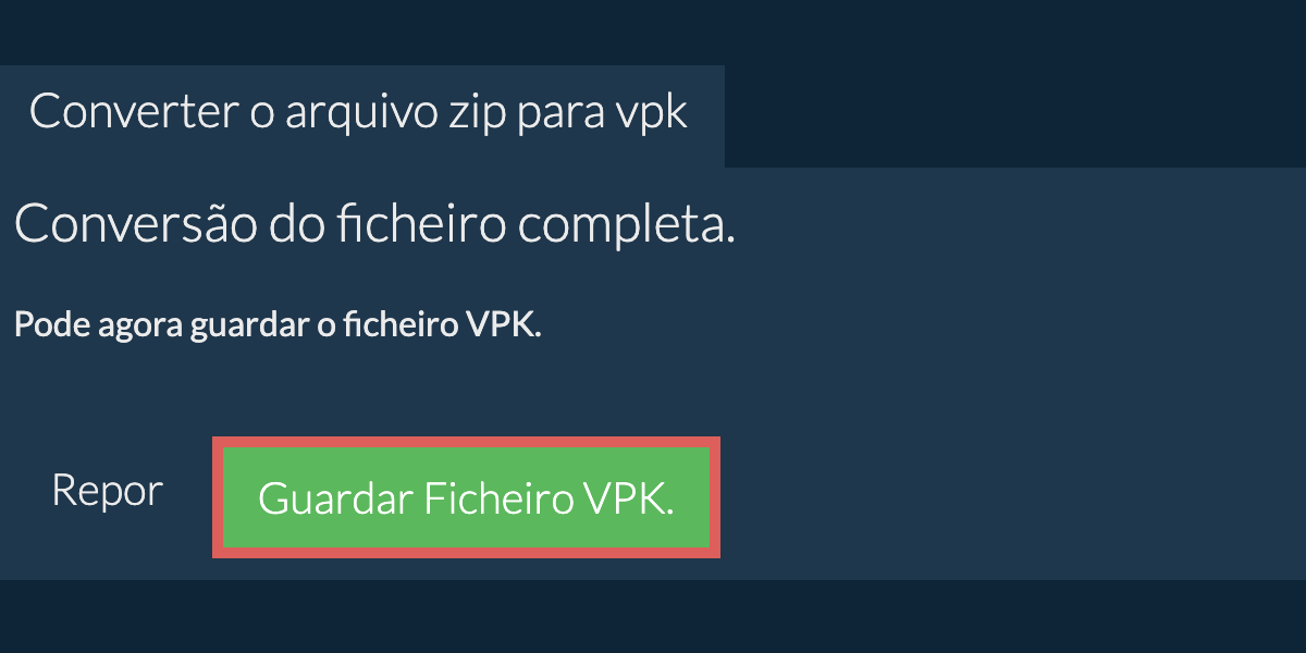 Converter em VPK