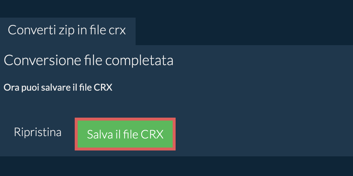 Converti in CRX