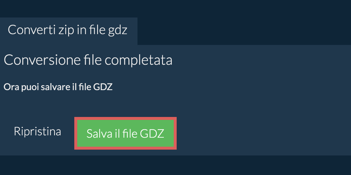 Converti in GDZ