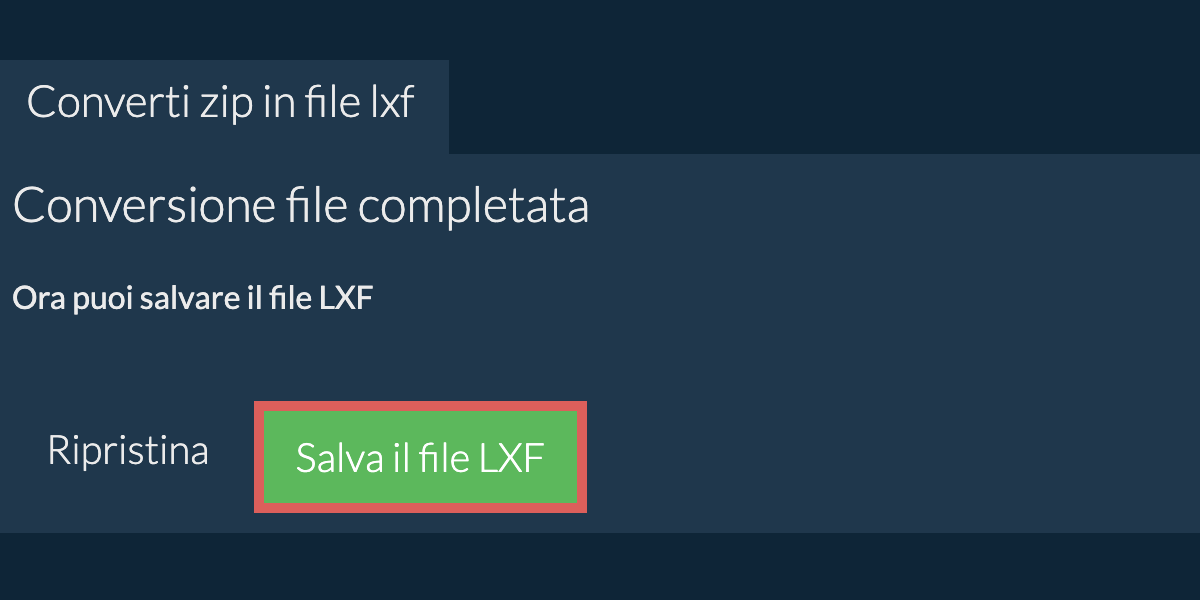 Converti in LXF