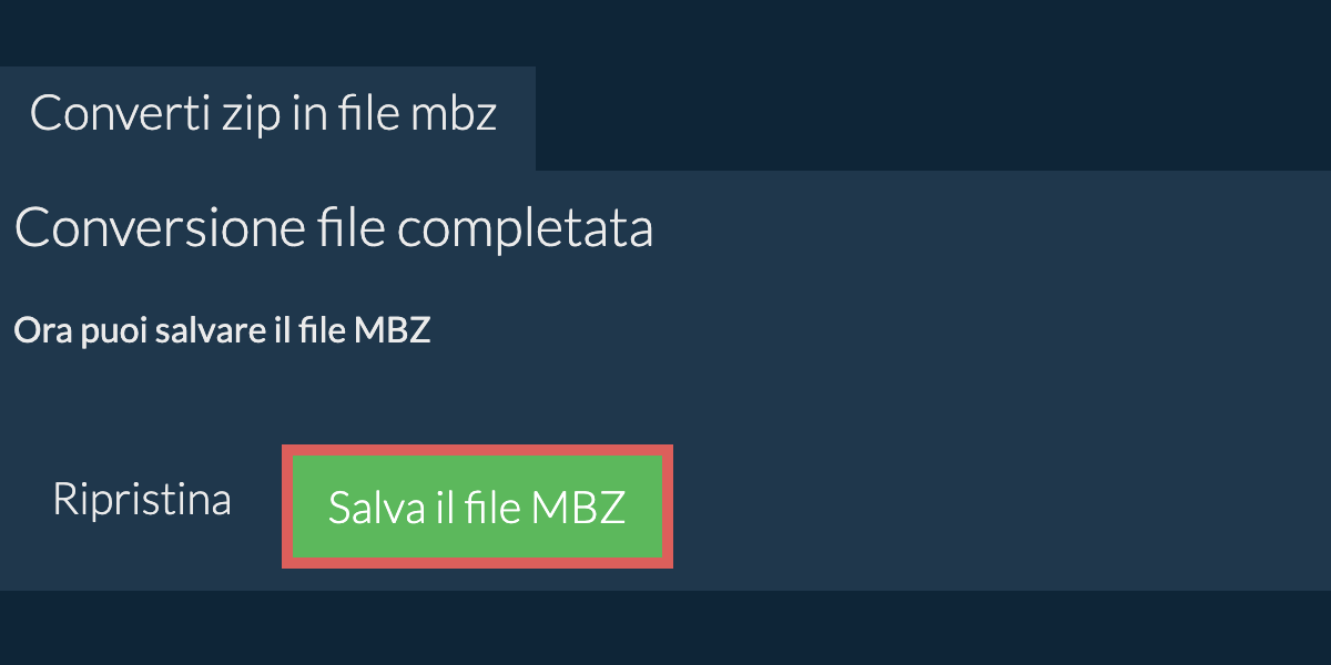 Converti in MBZ