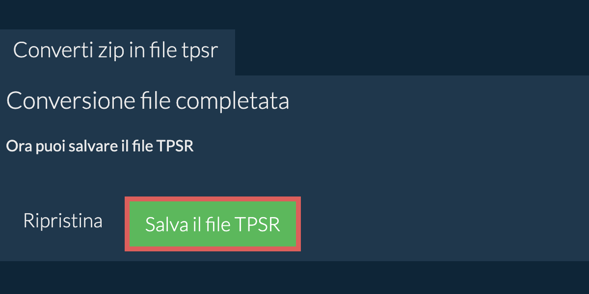 Converti in TPSR