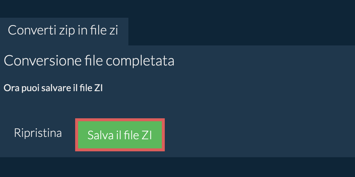 Converti in ZI