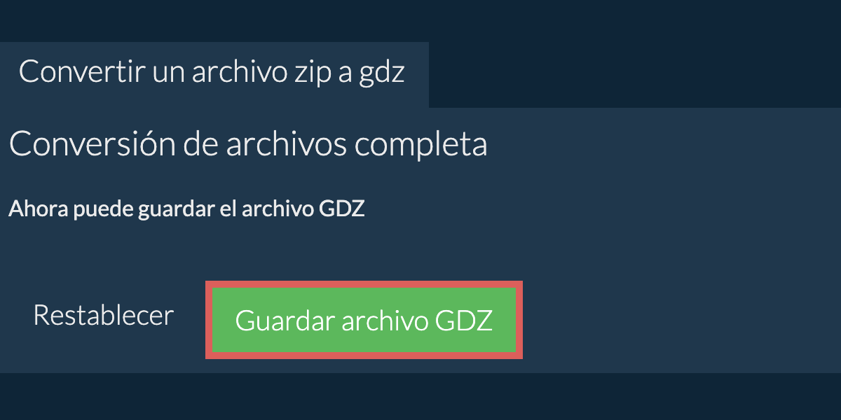 Convertir a GDZ