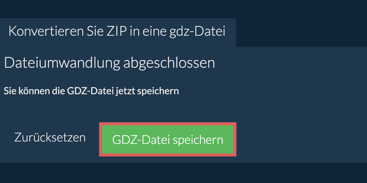 In GDZ konvertieren