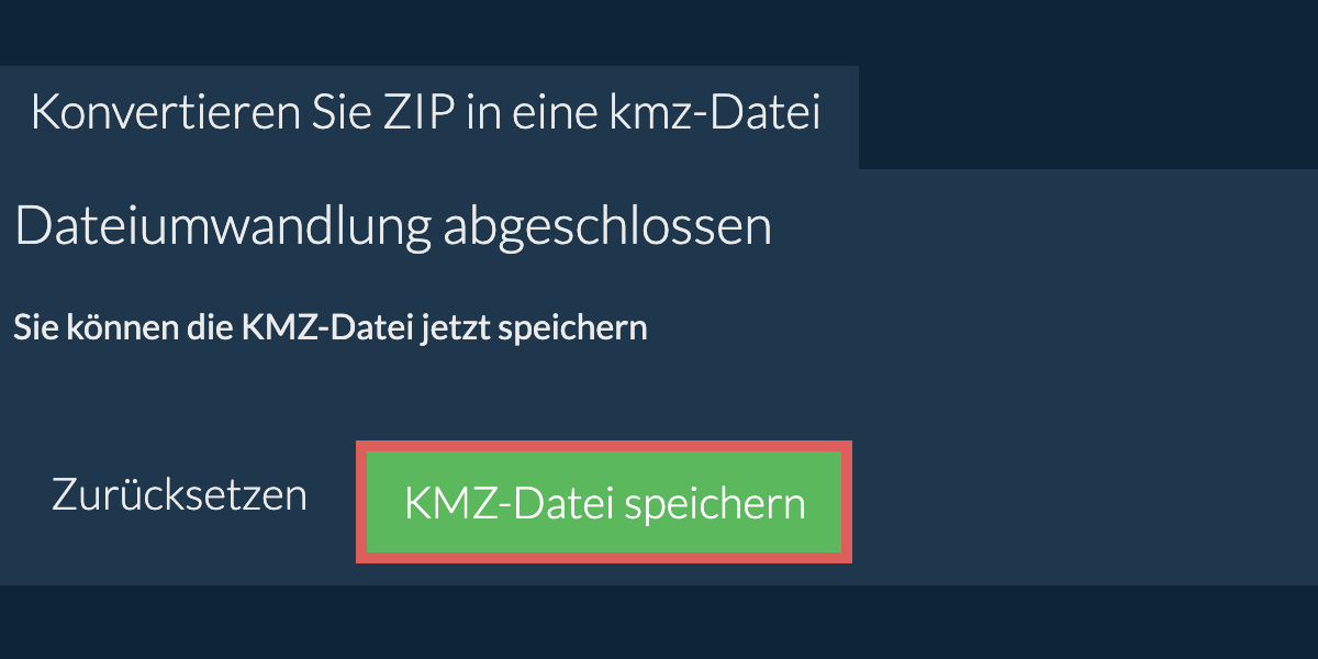 In KMZ konvertieren