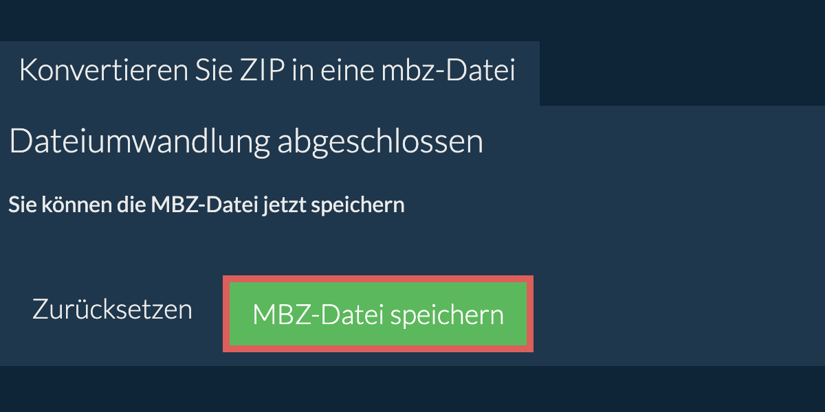 In MBZ konvertieren