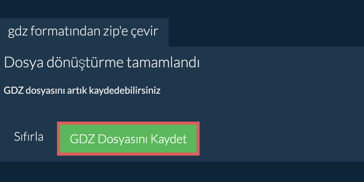 GDZ formatına dönüştür