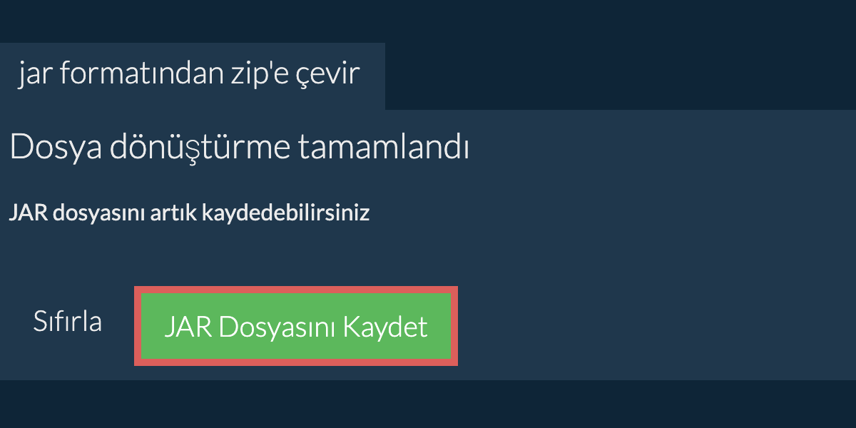 JAR formatına dönüştür