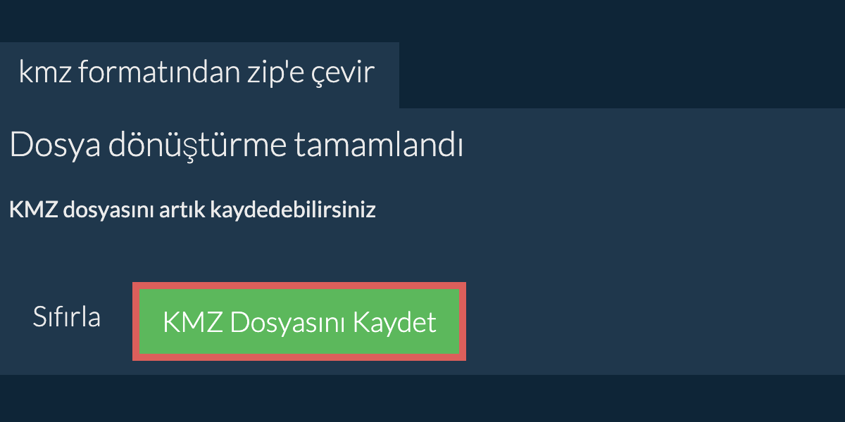 KMZ formatına dönüştür