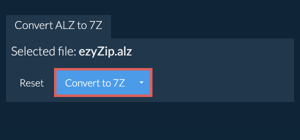 Start conversion to 7Z Start conversion to 7Z