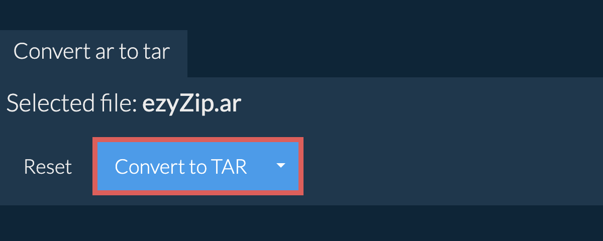 Start conversion to tar