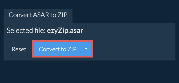 Start conversion to ZIP Start conversion to ZIP