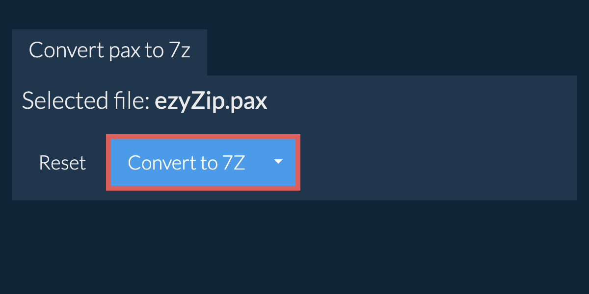 Start conversion to 7Z Start conversion to 7Z