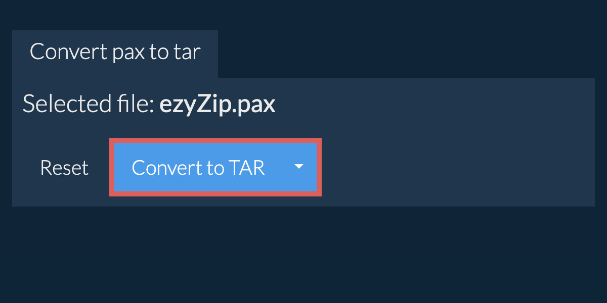 Start conversion to TAR Start conversion to TAR