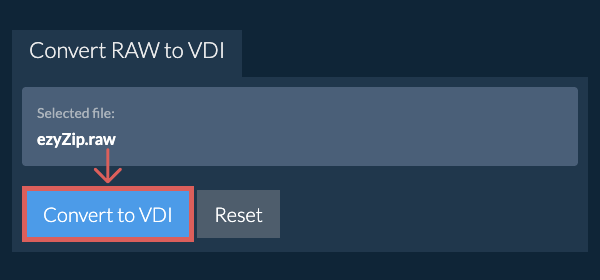 Start conversion to VDI