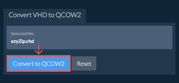 Start conversion to QCOW2