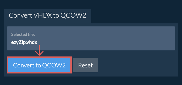 Start conversion to QCOW2