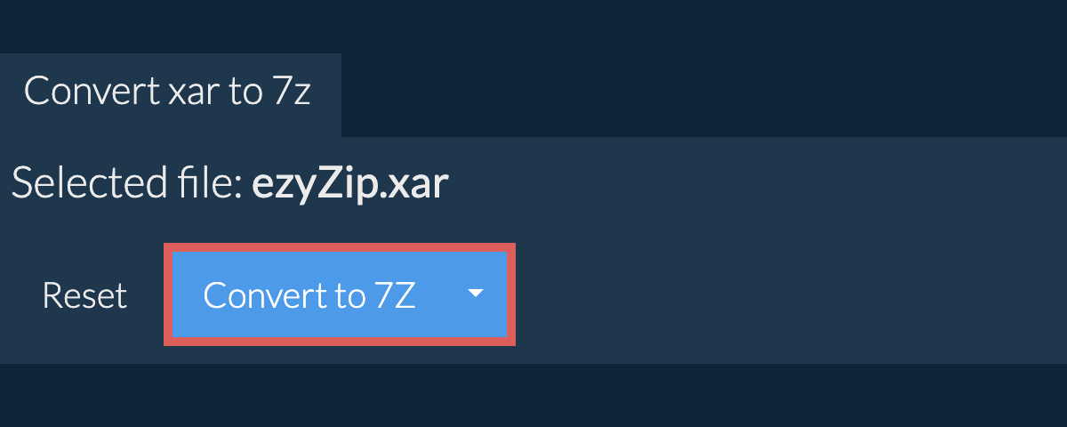 Start conversion to 7z