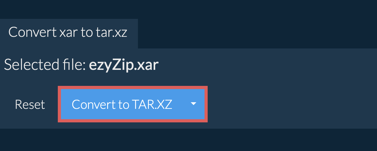 Start conversion to TAR.XZ