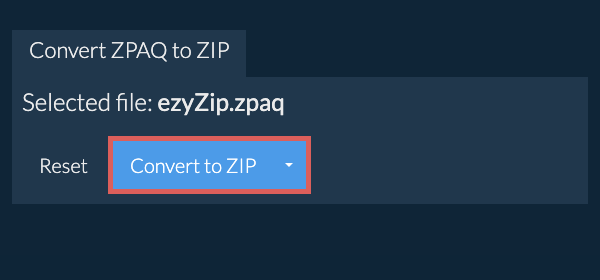 Start conversion to ZIP Start conversion to ZIP