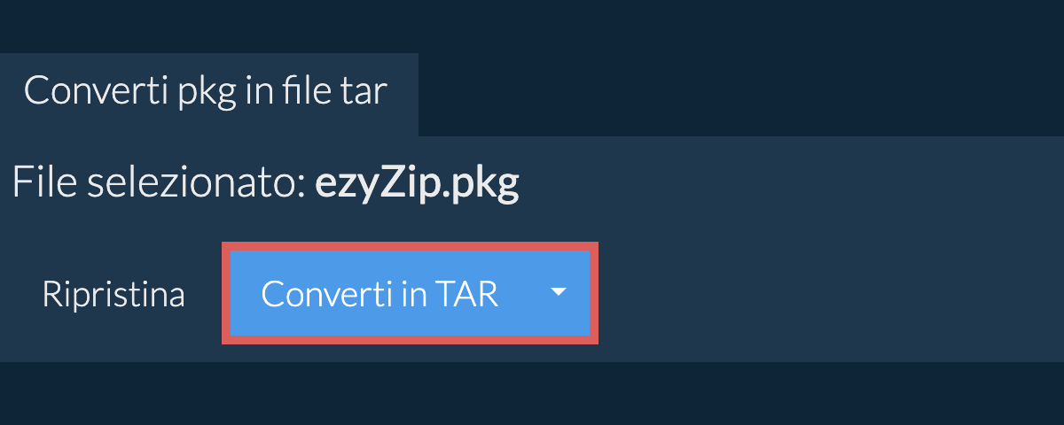 Fare clic qui per avviare la conversione
