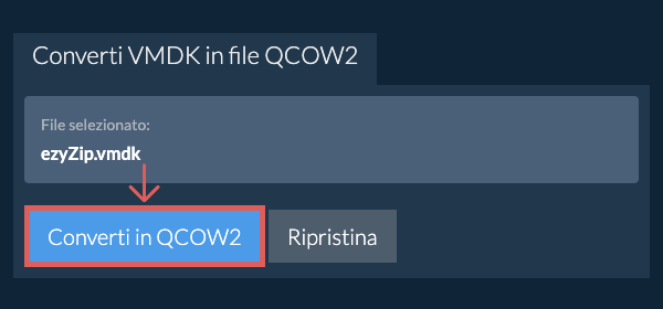 Fare clic qui per avviare la conversione