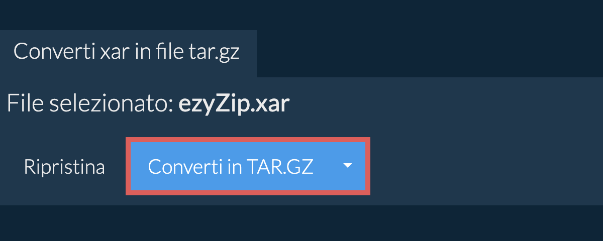 Fare clic qui per avviare la conversione