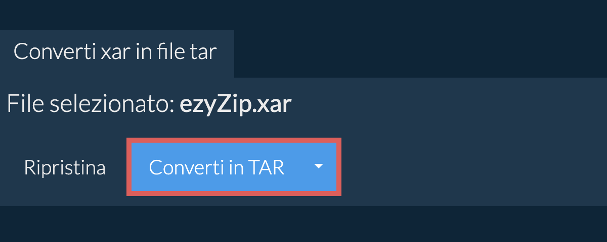 Fare clic qui per avviare la conversione