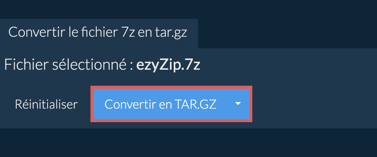 Démarrer la conversion en tar.gz