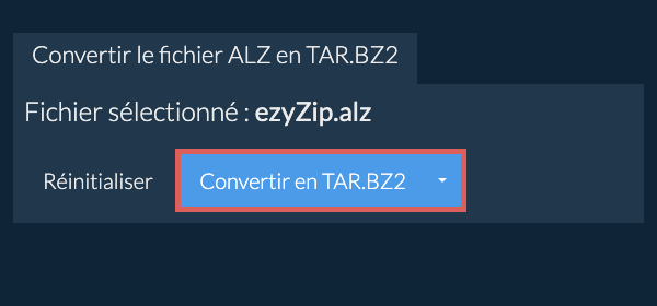 Démarrer la conversion en TAR.BZ2 Démarrer la conversion en TAR.BZ2