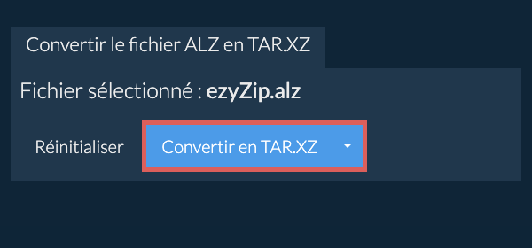 Démarrer la conversion en TAR.XZ Démarrer la conversion en TAR.XZ