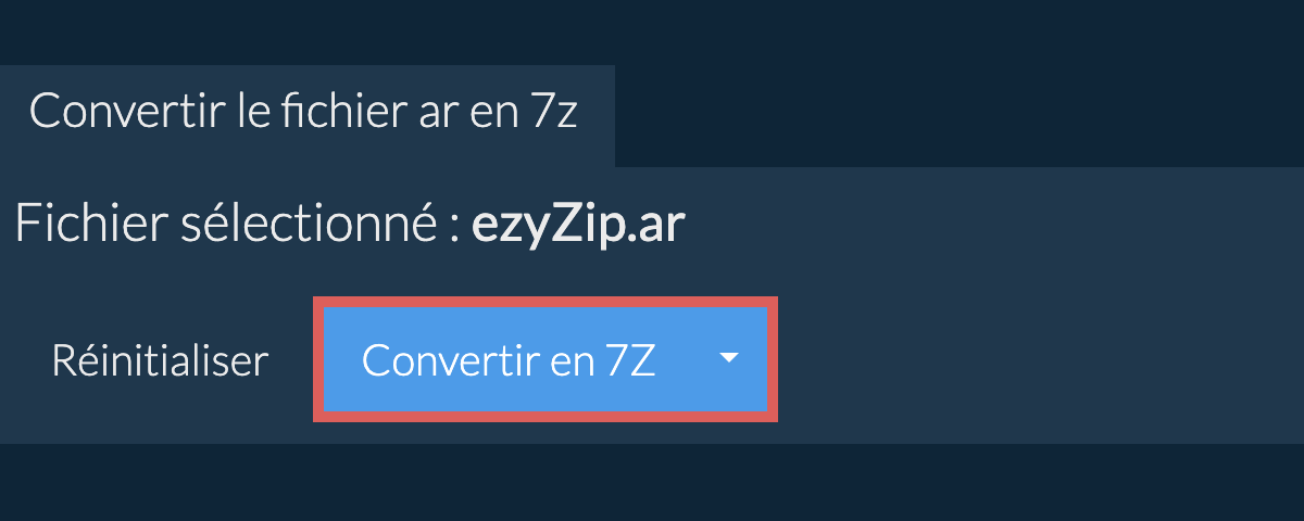 Démarrer la conversion en 7Z