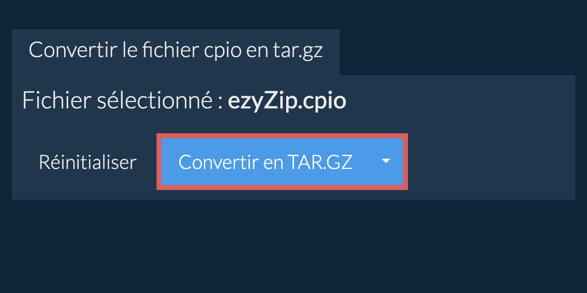 Démarrer la conversion en tar.gz