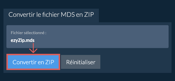 Démarrer la conversion en ZIP Démarrer la conversion en ZIP
