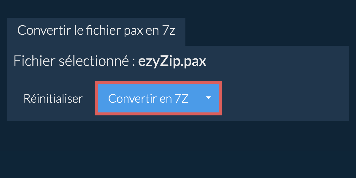 Démarrer la conversion en 7Z Démarrer la conversion en 7Z
